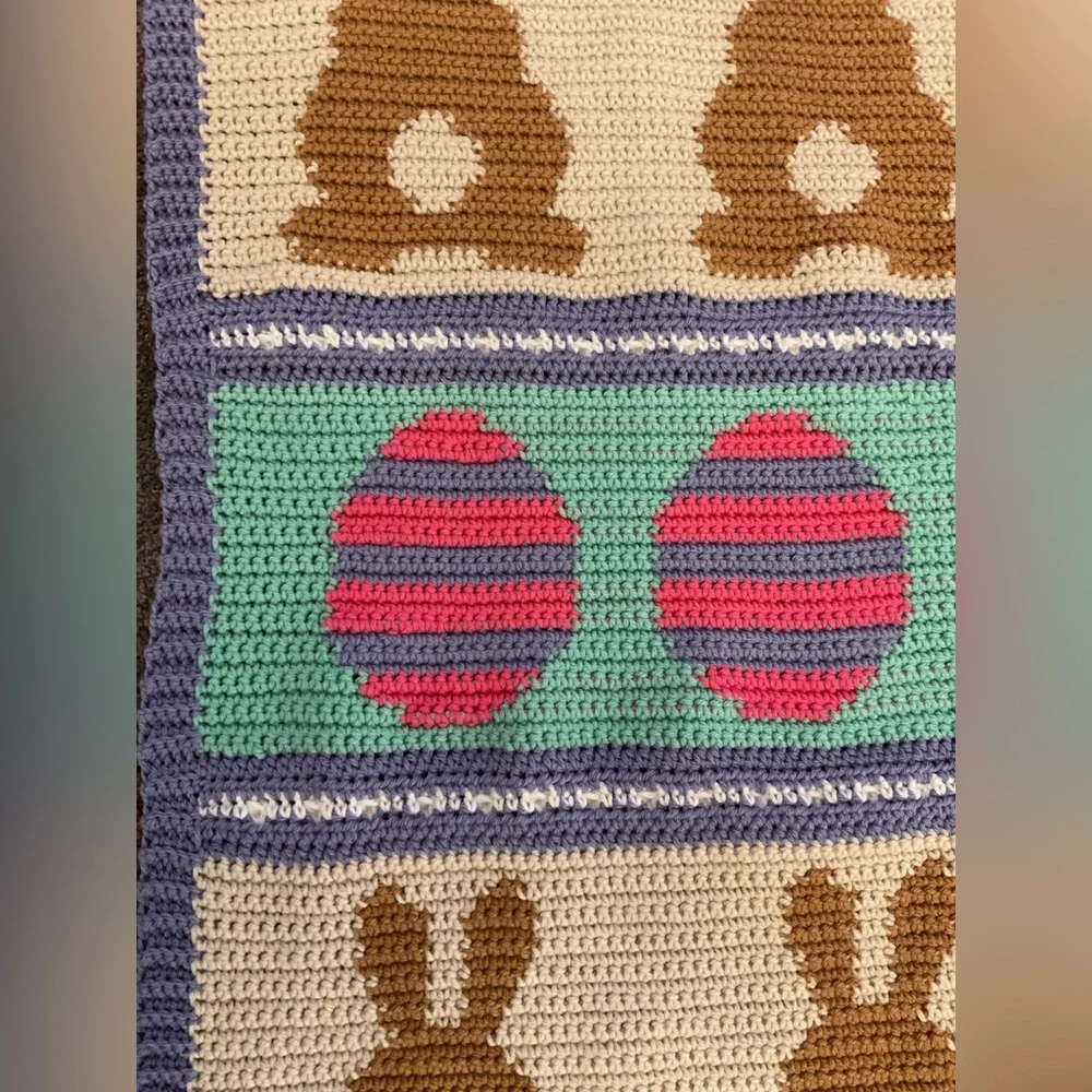 Handmade Crochet Easter Blanket - Picture 4 of 6